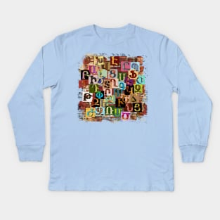 Armenian Textural Alphabet Kids Long Sleeve T-Shirt